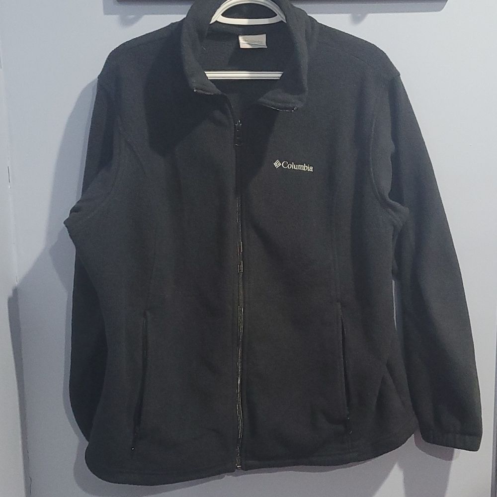Columbia Black Full Zip Logo Fleece size 1X